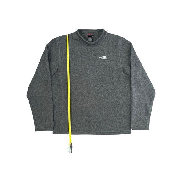The North Face Mens Sz M Grey Fleece Crewneck Pullover Sweatshirt Logo Crew Neck - Picture 4 of 8